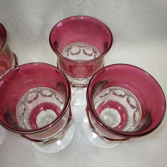 MCM Pressed Glass Goblets. No cracks, some wear, 2 small bubbles - Picture 6 of 12